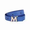 Topselling Famous Brand Designer Fashion Letter M Buckle Men's Midje Belt Classic Luxury Top Quality Man Boy Black White Red Blue Yellow Belt For Party Wedding 233Q