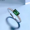 Band Rings Charms 100 925 Sterling Silver 46mm Emerald Lab Diamond Rings for Women Gemstone Wedding Party Fine Jewelry Lady Present J230522