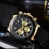 Kronograf erkek lüks izle 42mm altın kuvars zamanlayıcı fonksiyon tasarımcısı saat montre de lüks saatler erkekler için caijiamin dhgate yüksek kaliteli yeşil 007 gün Daytonas