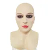 Bald Woman Masks Full Head Realistic Latex Halloween Masquerade Party Mask Theater Deluxe Cosplay Dress Up Tricky Props
