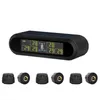 Sistema di monitoraggio della pressione dei pneumatici senza fili solare per camion a 6 ruote 6 sensori esterni Display LCD TPMS per rimorchi Camper Camper