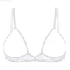 Bras Lady Exotic Open Cups Exposed Nipples Bra Lingerie Sheer Lace Soft Wireless Brassiere Chest Brace Bralette Underwear Nightwear T230522