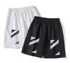 Summer Fashion Offes Shorts Loose Men's Brand Luxury Designer Casual Sports Pants Arrow Printed Reflective Stripe Short Black Gym Sweatpants Women Capris 9lnp