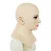Bald Woman Masks Full Head Realistic Latex Halloween Masquerade Party Mask Theater Deluxe Cosplay Dress Up Tricky Props
