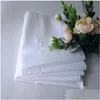 Fazzoletto 100% cotone da uomo in raso da tavola bianco puro fazzoletti asciugamano da uomo vestito tascabile più bianco 100 pezzi / lotto consegna goccia Hom Dhht4