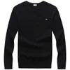 Maglioni da uomo Primavera Cotone di alta qualità da uomo O-Collo Maglione pullover lavorato a maglia Manica lunga Bandiera casual Logo Tessuto Top 8507