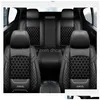 Housses de siège de voiture de luxe Ers Fl Set avec coussin de véhicule à moteur compatible avec airbag en cuir Pu imperméable Er Fit la plupart des voitures Drop Delivery Dh6Es