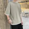 T-shirts pour hommes T-shirt pour hommes Été Jaune Noir WhiteT Mode pour hommes O-Neck Simple T-shirt à manches courtes Casual T-shirts amples