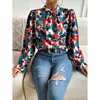 Dames Polos Zomer Women Boheemse stijl Shirt Print Bloem Lange mouwen Temperament Casual Short Tees Tops Tops Clothing