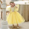 Robes de fille Toddler Girl's Summer Dress Stéréoscopique Puff Sleeve Princess Baby Birthday Mesh 1st Party