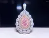 Кластерные кольца chzx gia 0,70ct слабые розовые бриллианты Сплошные 18 -километровые свадебные женщины для женщин