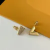 Fashion Women 18K Gold Plated diamond earrings Ear Studs Designers Geometry Letters Crystal designer earrings for woman Wedding Party Jewelry