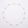 Catene HongQiao Mercato delle perle Gioielli di lusso Collana di perle di acqua di mare Akoya grigio-blu 6-6,5 mm Oro 18 carati