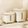 Storage Bottles Rice Dispenser Sealed Cereal Separate Bucket Moisture-proof Dry Food Container Round Tank Box