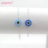 Bangles 1pc Free Shipping 2022 New 10mm Synthetic Opal Blue Turkey Evil Eye 925 Silver Bracelet For Hot Sale