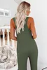 Kvinnors jumpsuits rompers kvinnors sommar jumpsuit ärmlös solid knapp jumpsuit casual jumpsuit med fickor p230522