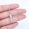 Correntes de 25 mm de jóias de prata Shinny 925 Meninas Colar de penas por atacado