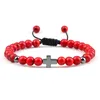 Pulsera cruzada Pulseras con cuentas Pulsera de piedra de cristal deportiva para hombres Regalo creativo