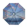 Parapluies Double couche Parasol Parasol Pare-Soleil Anti-ultraviolet Titane Argent Pliant Pluie Ou Brillance Entièrement Automatique