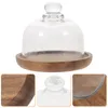 Plates 2Sets Creative Dessert Display Plate Glass Cheese Dome Cupcake Cover Cake Stand