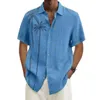 Herrklänningskjortor Summer 2023 Etnisk skjorta för män Designer Casual Short Sleeve Fashion Bluses Camisas de Hombre