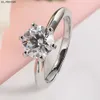 Band Rings Serenity Day S925 Sterling Silver Plate Platinum Jewelry Classic Sixclaw Inlaid 5Ct Moissanite Ring D Color VVS1 Diamond Women J230522