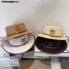 2023 Spring/Summer Sunshade och Sunscreen Women's Hat Fashion Mortile British Flat Top Straw Hat Belt Straw Woven Tourism Hat