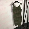 Brief Jacquard Sling -jurk Hoge elastische gebreide vest -rokken voor dames zomer slanke strakke jurken