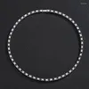 Chaînes Mode 4mm CZ Cristal Tennis Collier Hip Hop Rock Glacé Noir Et Blanc Chaîne Hommes Colliers Pour Femmes Hommes Bijoux