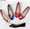 Sandalias 2021 Mujer Pisos Marca Zapatos de ballet de cuero genuino Mujer Charol Pajarita Diseñador Pisos Señoras Zapatos Mujer Sapato Femi J230522