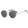 Zonnebrillen mode vintage ronde dames steampunk metaal brillen bril frame zomerse reisglazen mannen tinten gafas de sol