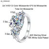 Band Rings 925 Sterling Silver Ring 3 Moissanite Engagement Ring 18K Plated D Color Lab Created Diamond Wedding Jewelry For Women J230522