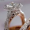 Band anneaux magnifiques 3pcs / set Femmes Wedding Mosaic CZ Two Tone Romantic Female Anneau de fiançailles Jewelryl230518