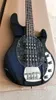 Wysokiej jakości 4 -strunowa muzyka muzyczna Ernie Ball Sting Ray Electric Bass Guitar Mushman 9V Bateria Aktywne przetworniki niebieskie