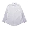 Erkekler Sıradan Gömlekler Siyah/Beyaz Sonbahar Giydir Erkekler Giyim 2023 Uzun Kollu Smokin All Maç Turn Dönüşü Yatak Camisas de Hombre