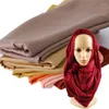 Halsdukar vanlig färg kvinnor lång halsduk wraps mode muslimska femme satin huvud pannband flickor headwrap bandana sjalar 180 70 cm