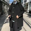 Herenwol blends winter dikke wollen jas mannen warme mode casual Lang Koreaanse Harajuku losse jaket heren overjas m-2xl