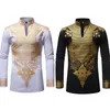Ropa étnica Impreso para hombres Vestido estampado africano Rich Bazin Dashiki Camiseta de manga larga Estilo de moda tradicional Camisa para adultos Ropa 230520