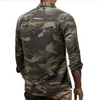 Autumn Men's Jackets Mens Casual Long Sleeve Camouflage denim Skjortor utomhus bergsklättring sliter lapel knapp armé grön bomull manlig blus