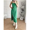 Casual jurken jurk zomer vrouw 2023 avondfeestje maxi mouwloze mode solide sundresses chiffon elegant voor vrouwen