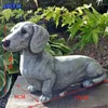 Articoli di novità Bassotto Statua Decorazioni da giardino Artigianato in resina Regalo per amanti dei cani Scultura Patio Prato Cortile Decorazione domestica G230520