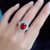 Band Rings Vintage Ruby Diamond Ring 925 Серебряные серебряные обручальные кольца для женщин для женских свадебных обещаний Подарок ювелирных изделий J230522