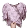 Women's Blouses Summer Sweet Tassel Chiffon Shirt Top Women's Short Sleeve Slimming Undershirt Pullover Blouse 2023 Blusas Femme