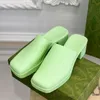 Designer Women Slippers Chunky Rubber Slippers Jelly Sandals High Heels Sandal Summer Thick Bottom Slipper Beach Slides Pink Green Candy Colors