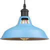 Pendant Lamps Farmhouse Industrial Lamp E27 Vintage Hanging Light For Kitchen Island Blue Color 27cm Indoor Lighting Fixtures