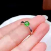 Cluster Rings KJJEAXCMY Fine Jewelry 925 Sterling Silver Inlaid Natural Gemstone Diopside Fashion Woman's Ring Support Test Selling
