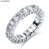 Band Rings 9 Styles Eternity Lab Diamond CZ Ring 925 Sterling Silver Bijou Engagement Wedding Band Rings for Women Men Charm Party Jewelry J230522