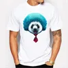 Camiseta masculina camiseta de camiseta de verão camisa de algodão curta masculino casual tshirt moda panda 3d impressão hip-hop tee masculino top