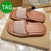 Women BBR Slipper przesadzony sprawdź bawełniana platforma Slajdy luksusowe kapcie brązowe czarne białe designerskie sandały płaskie kobiety slajd plażę flip flip sandał 35-40 EUR