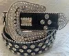 مصمم أزياء BB Simon Belts Men Belt Shiny Diamond على Black Blue White Multicolour مع Bling Rhinestons كهدية